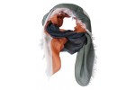 Graphic scarf in green, gray and terracotta 